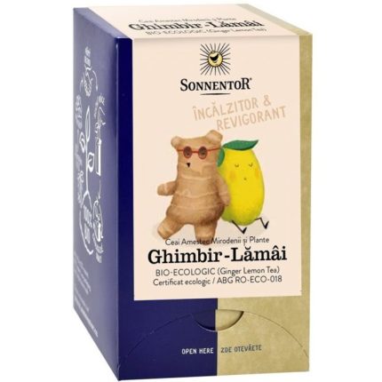 Ceai de ghimbir cu lamaie bio 18 plicuri Sonnentor
