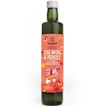 Sirop Ice Tea Bio: Ceai negru si Piersici, fara zahar 500ml Sonnentor