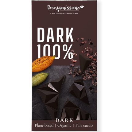bh1774 Ciocolata neagra 100% bio, fara zahar 60g Benjamissimo