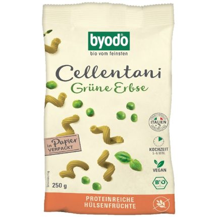 Paste din mazare verde bio, fara gluten 250g Byodo