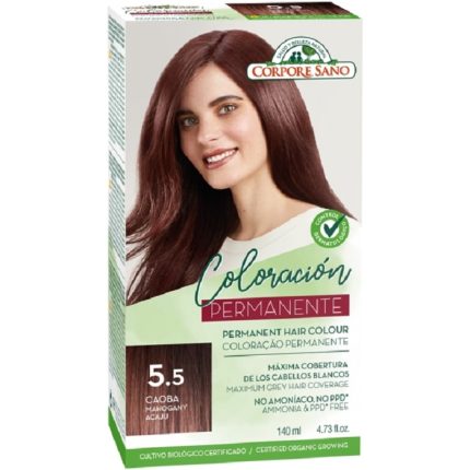 Vopsea de par permanenta, fara amoniac nr 5.5 Mahon 140ml Corpore Sano