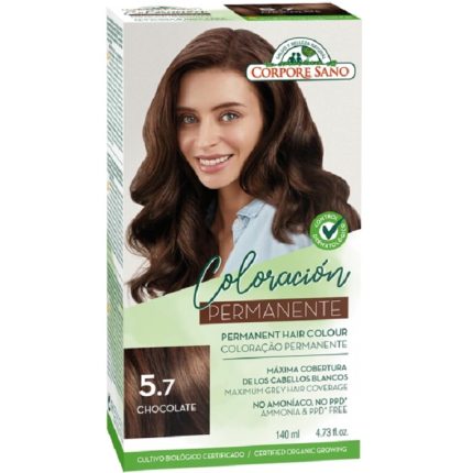 Vopsea de par permanenta, fara amoniac nr 5.7 Ciocolata 140ml Corpore Sano
