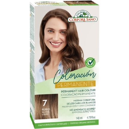 Vopsea de par permanenta, fara amoniac nr 7 Blond 140ml Corpore Sano