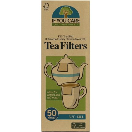 Filtre de ceai inalte, nealbite (fara clor), compostabile 50buc If You Care