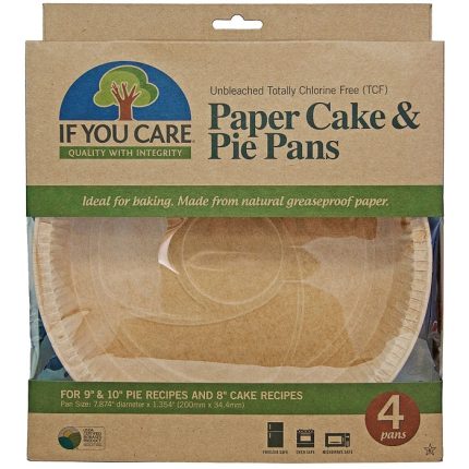 Forme de copt rotunde pentru tarte, din hartie nealbita, fara clor 4 buc If You Care