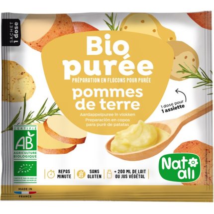 Piure instant de cartofi bio, fara gluten 30g Nat-Ali