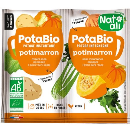 Supa instant cu dovleac si legume bio, vegan 2x8.5g Nat-Ali