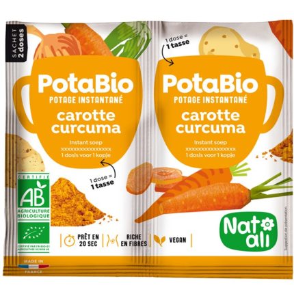 Supa instant cu morcovi, turmeric si legume bio, vegan 2x8.5g Nat-Ali