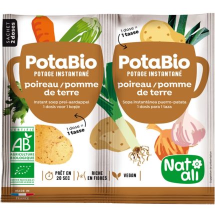 Supa instant cu praz, cartofi si legume bio, vegan 2x8.5g Nat-Ali