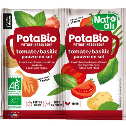 Supa instant cu rosii, busuioc si legume bio, vegan 2x8.5g Nat-Ali