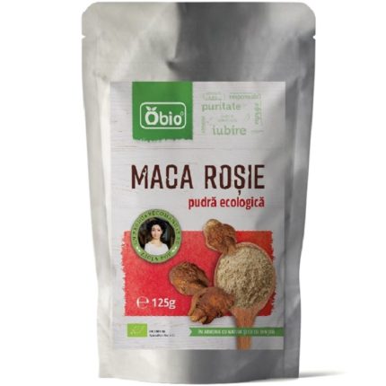 Maca rosie pudra raw bio 125g Obio
