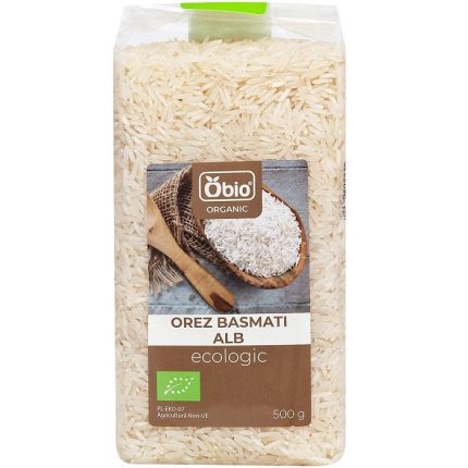 Orez basmati alb bio, fara gluten 500g Obio