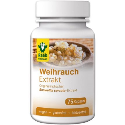 Frankincense Tamaie extract, boswellia serrata 500mg, 75 capsule vegane Raab Vitalfood