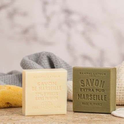 Duo sapun de Marsilia alb si verde 300g Rampal Latour