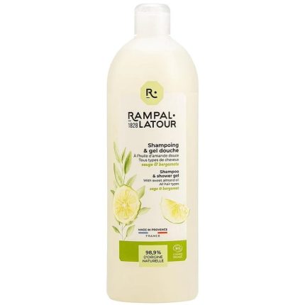 Gel de dus si sampon bio cu salvie si bergamota 1000ml Rampal Latour
