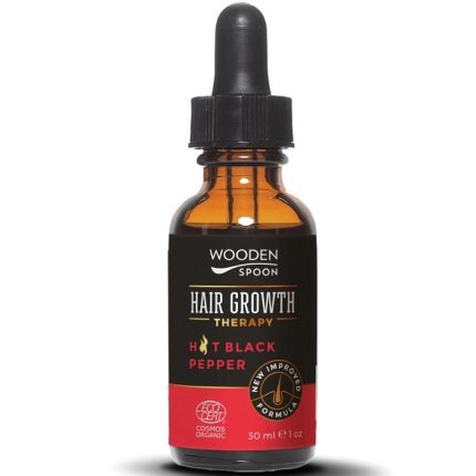 Ser cu piper negru si rozmarin bio, pentru cresterea parului 30ml Wooden Spoon