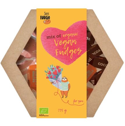 Cutie cadou cu caramele bio asortate 195g Super Fudgio