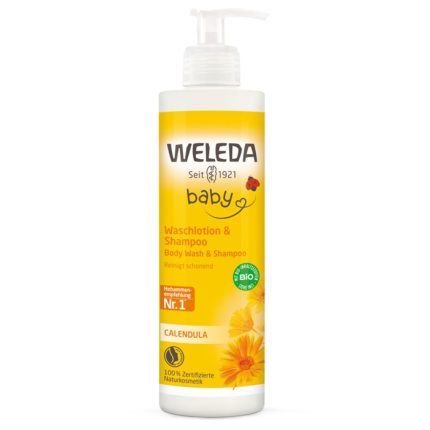 Lotiune de curatare si sampon cu galbenele pt bebelusi si copii 4000ml Weleda