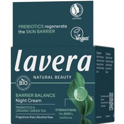 Crema de noapte echilibranta Barrier Balance cu prebiotice, fara parfum si alcool 50ml Lavera