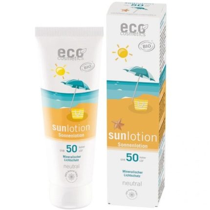 Lotiune fluida bio protectie solara SPF50, piele sensibila 125ml Eco Cosmetics