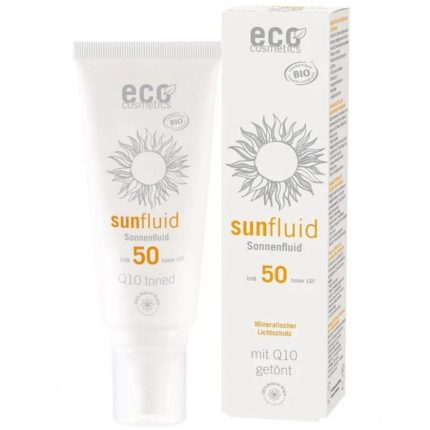 Spray bio protectie solara FPS 50 cu coenzima Q10, nuantat 100ml Eco Cosmetics