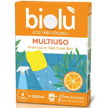 Tablete pt curatat universale cu portocale si arbore de ceai bio 4 bucati Biolu