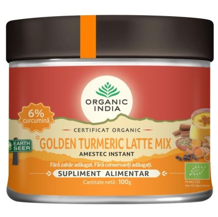 Golden Turmeric Latte Mix, 6% curcumina organica 100g Organic India