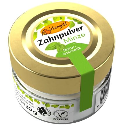 Pasta de dinti pudra cu menta, fara fluor 30g Birkengold