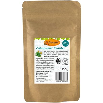 Pasta de dinti pudra cu musetel, refill 100g Birkengold