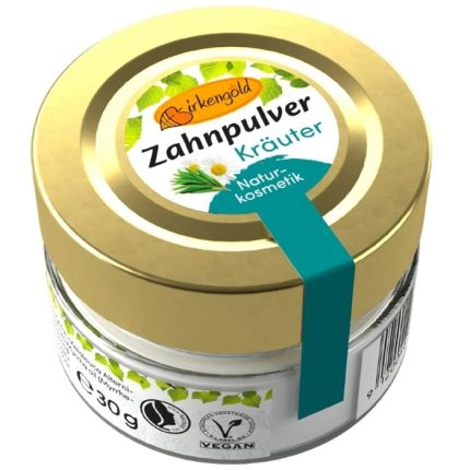 Pasta de dinti pudra cu musetel, fara fluor 30g Birkengold