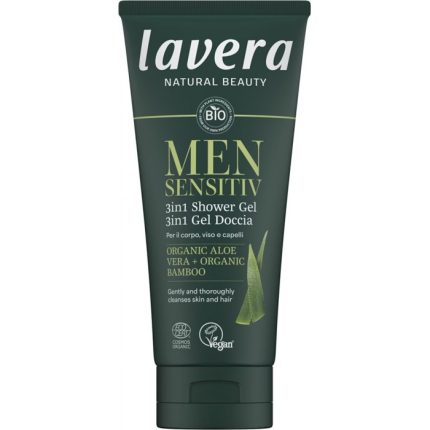 Gel de dus sensitiv 3 in 1 pt barbati cu aloe vera si bambus bio 200ml Lavera
