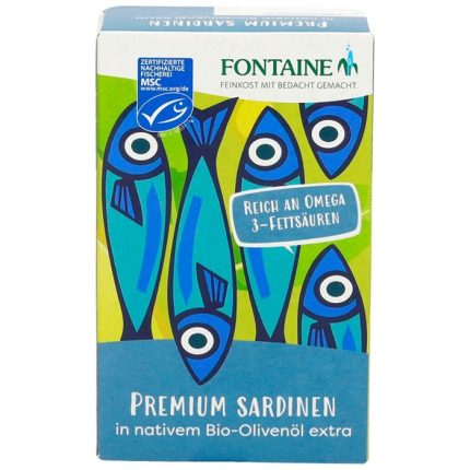 Sardine intregi in ulei bio de masline extravirgin 120g Fontaine