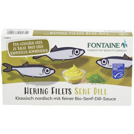 File de hering în crema bio de mustar si marar 200g Fontaine