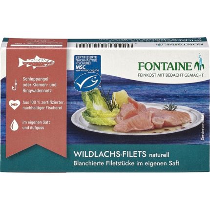 File de somon salbatic in suc propriu 125g Fontaine