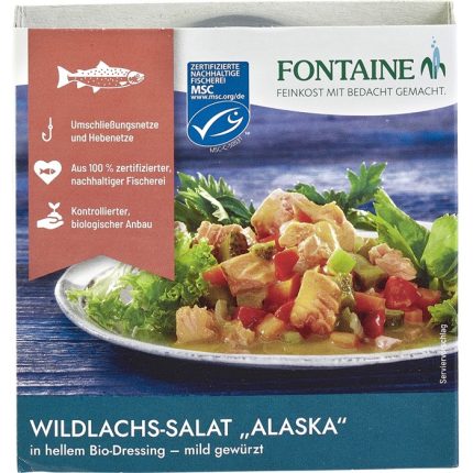 Salata de somon salbatic Alaska in dressing bio usor condimentat 200g Fontaine