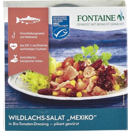 Salata de somon salbatic Mexico in dressing picant de rosii bio 200g Fontaine