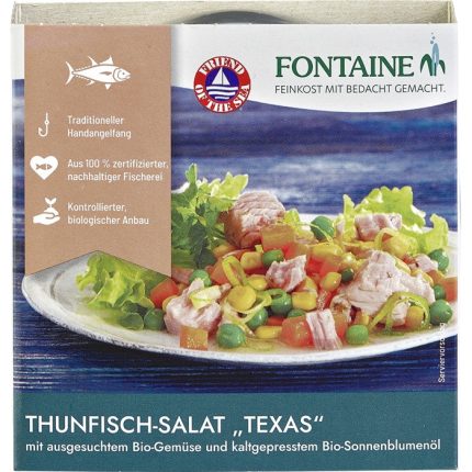 Salata de ton Texas cu legume bio si ulei de floarea-soarelui bio 200g Fontaine