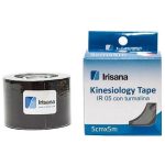 Bandaj kinesio elastic adeziv cu turmalina, negru 5m Irisana