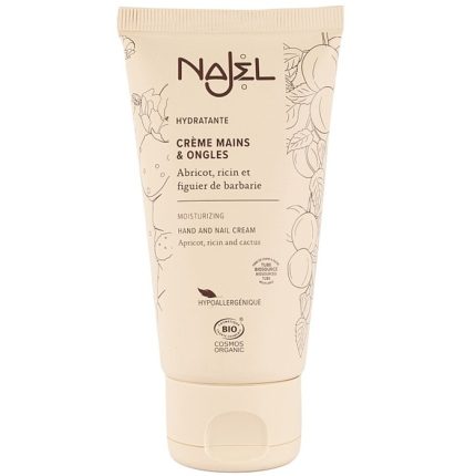 Crema hidratanta bio pentru maini si unghii cu ulei de caise, ricin si cactus 75ml Najel