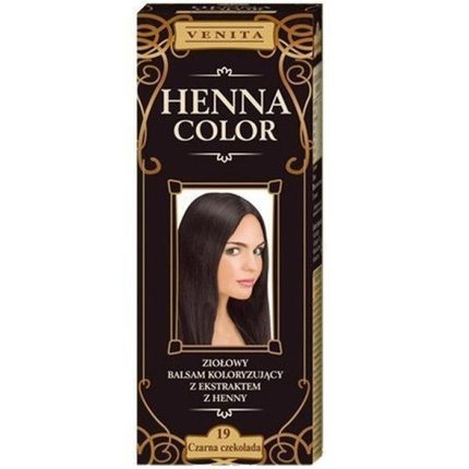Balsam colorant Henna Sonia Nr 19 Ciocolata neagra 75g Kian Cosmetics